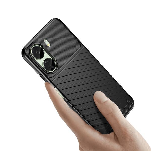 Beskyttelsescover Thunder Case til Xiaomi Redmi 13c - Sort 0.0