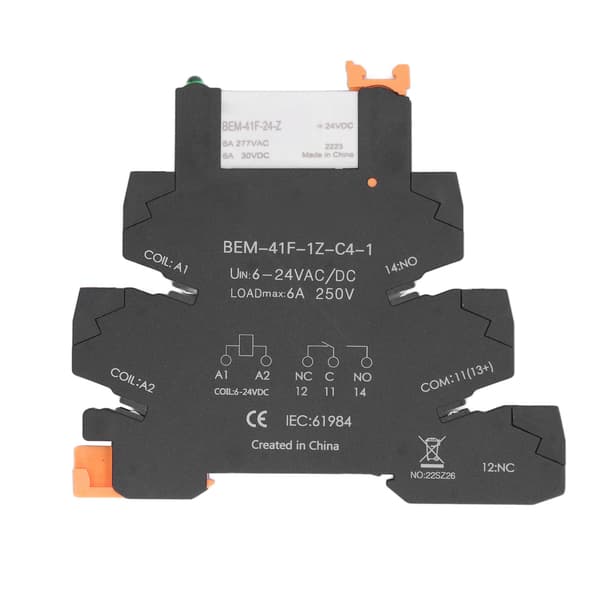 DC Control AC Ultratyndt Relæ DIN-skinne Montering Solid State Relæmodul SPDT Kontakt 6A 6-24V