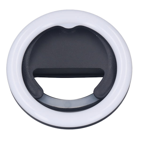 Clip-on Ring Light til Telefon 180 Graders Rotation 3 Farver LED Selfie Ring Light til Telefon Tablets Laptops Sort