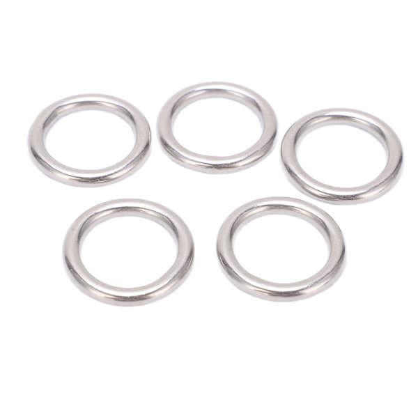 5 stk. 304 Rustfritt Stål Runde O-Ringer Flerbruks Sømløs Sveiset Metall O-Ring for Seiling Dykking 5x25mm