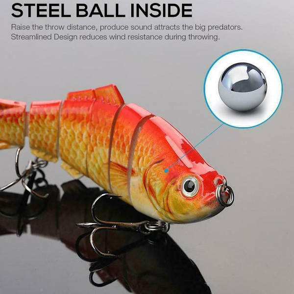 5 st Simdrag Multi Led Segment 3D Naturligt hårt bete Fiskekrokar Artificiellt bete Wobblerbete