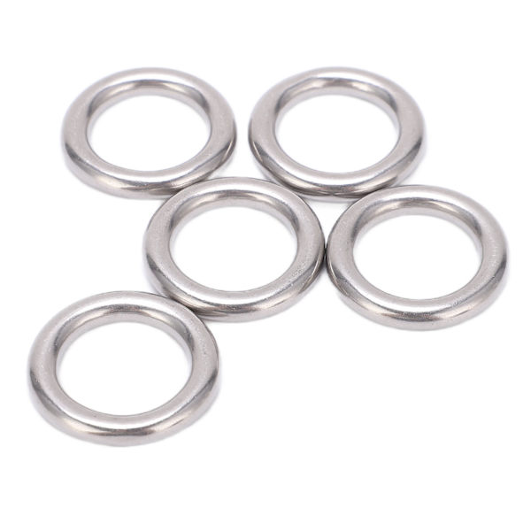 5 stk. 304 Rustfritt Stål Runde O-Ringer Flerbruks Sømløs Sveiset Metall O-Ring for Seiling Dykking 5x20mm