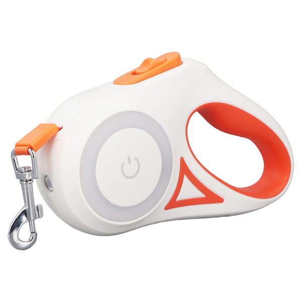 Inntrekkbar hundekobbel med sterkt LED-lys, enhåndsbrems, pausefunksjon, lås, flokefri, kraftig hundekobbel type 3