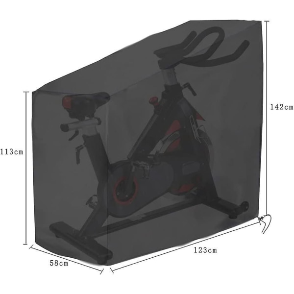 Vandtæt udendørs fitnesscykelovertræk med støvtæt UV-beskyttelse, 123x58x113/142 cm