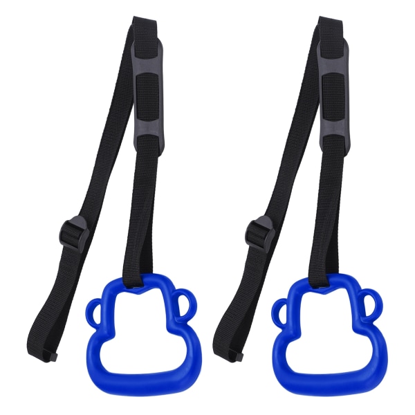 1 par børnegymnastikringe med justerbare stropper Træningsringe til børn 331lb Kapacitet Blå