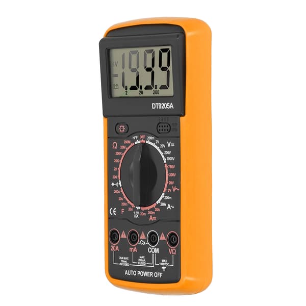 Smart digitalt multimeter LCD-skjerm multifunksjonell kretsdeteksjonsmåler for husholdning, oransje