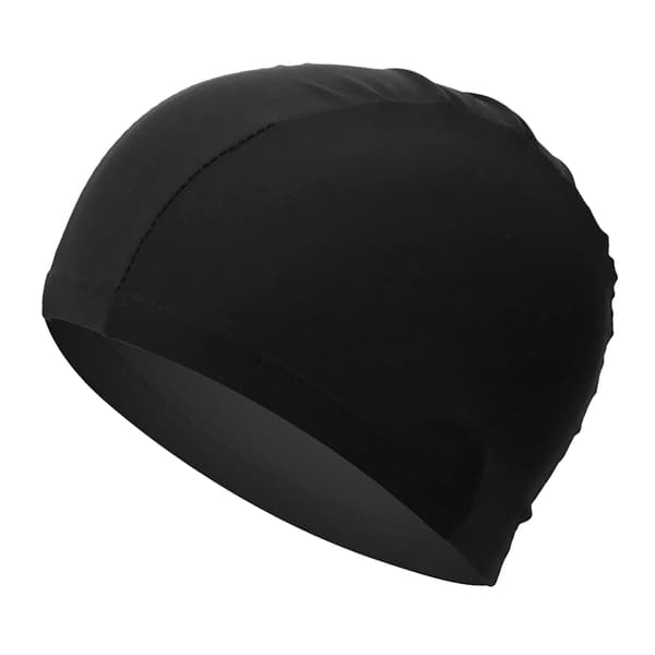 Badehette Høy Elastisitet Tykk Slitesterk Badehette Polyester Svømmehatter for Kvinner Menn Svart