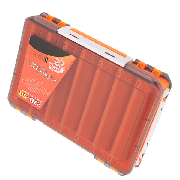 Lokke jernplade opbevaring tilbehørsboks Simulere rejer Dobbeltsidet kunstig agn boks (orange)