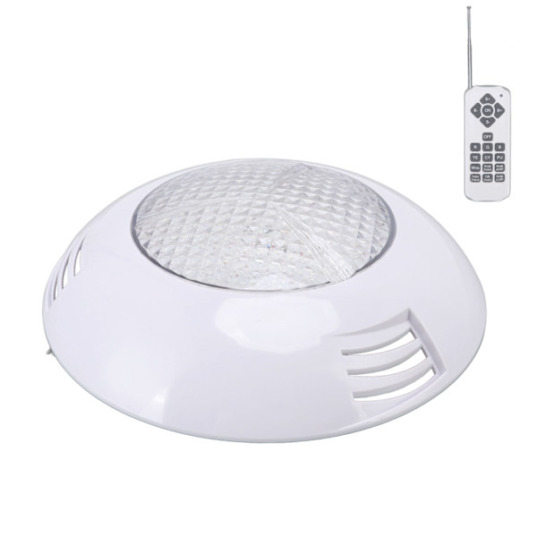 LED-poollampor AC12V RGB-fjärrkontroll IP68 Vattentät Hög transmittans Hållbar ABS PC Akvarium Poollampa 12W