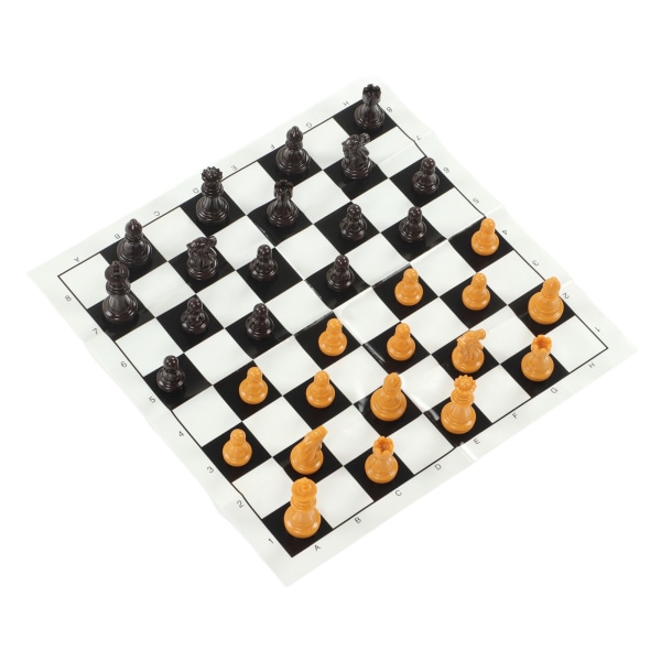 Kansainvälinen muovinen set 25 cm muovikalvolla shakkilaudalla PS kansainvälinen shakki aikuisille, lapsille ruskea