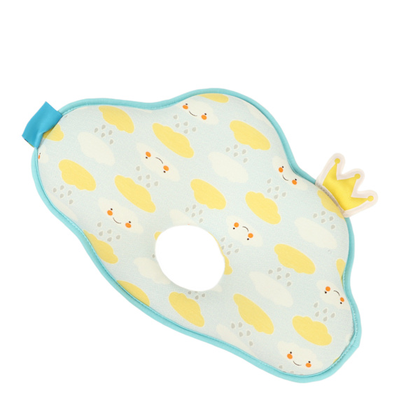 Baby Memory Foam Pude Skyformet Rygsøjlebeskyttelse Bomuld Baby Sovepude til Nyfødt Blå Sky 12,6 X 11,8 X 1,2in