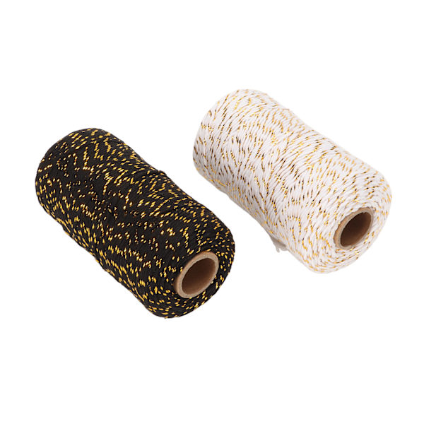 2 rullar Twine String Safe 0,08in 109yd Bomull Multi färger Bakersgarn för inslagning och dekoration