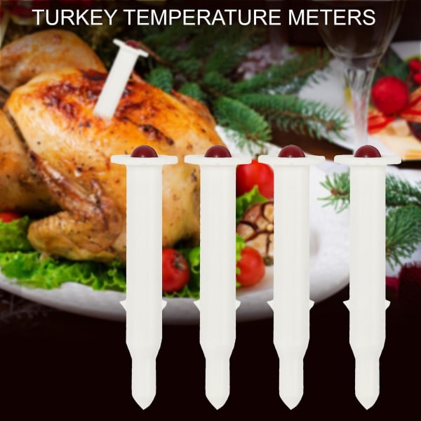4 stk Tyrkiet temperaturmålere Engangs højtemperaturmodstand bærbar pop-up picnic grill termometre Timere Køkkengrej