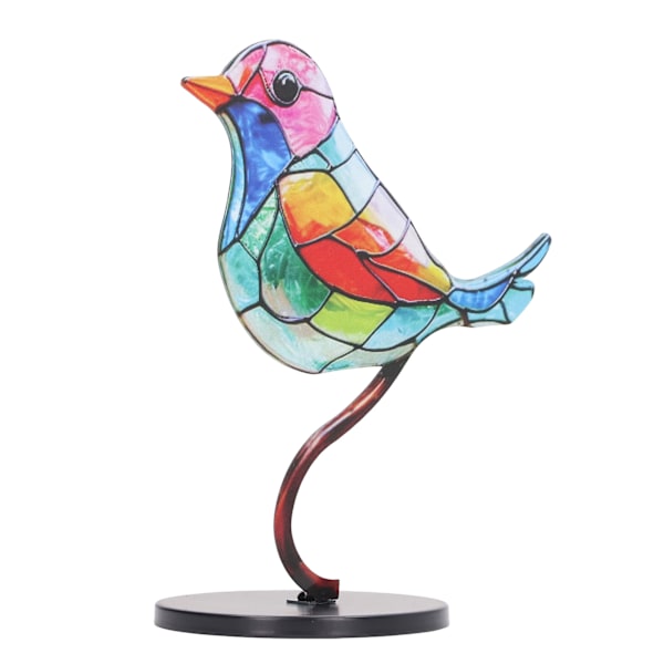 Metallfugl Kunst Ornament Dekompresjon Avtakbar Base Dekorasjon Fargerik Fugleskulptur