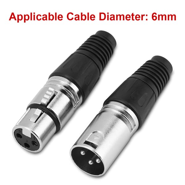 5 par hanstik hunstik 3-benet XLR mikrofonkabelstik mikrofonadapter