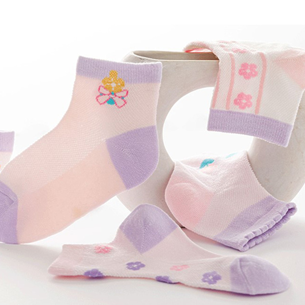 5 Par Barnstrumpor Vår Sommar Tunna Andningsbara Elastiska Söta Små Blommönster Barnstrumpor för Flickor XL