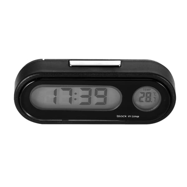 2 i 1 Digital Biltermometer Ur Digital Temperatur Dashboard Ur LCD Baggrundslys Biltilbehør