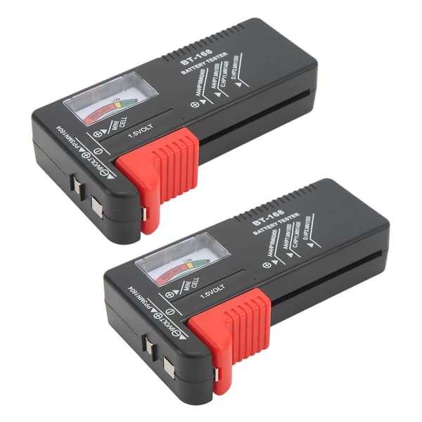 2 STK. Batteritester af pointertype, bærbar knapcelle-niveaukontrol til AA AAA 1,5V 9V