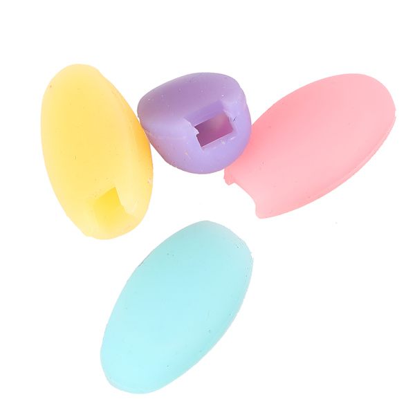 4st Flöjt Fingerstöd Silikon Blåsinstrument Tillbehör Gul/Rosa/Rosröd/Lila