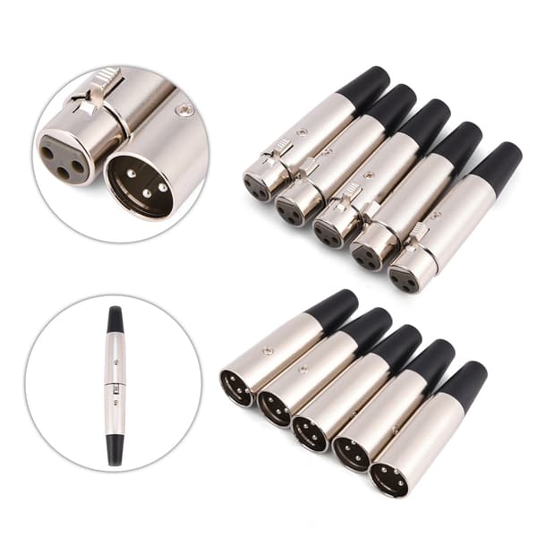 5 par 3-pin XLR mikrofon lydstik hanstik hunstik