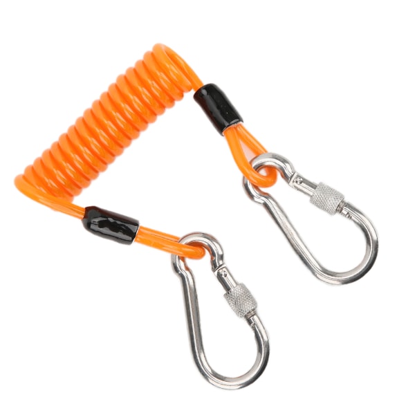 KEEP Diving Spring Rope Quick Release Dykning Anti Lost Rope med rustfrit stål spænder Orange