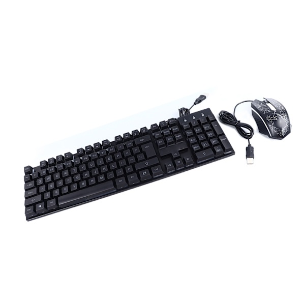 Mekaniskt tangentbord Trådbunden set Ergonomisk tangentbord och musbelysning Gaming Tangentbordsmus för Windows