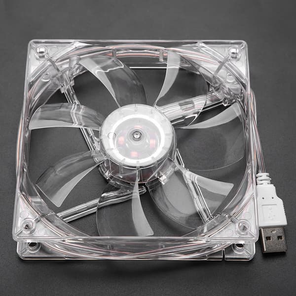12 cm USB LED Gennemsigtig Farverig Lys Køleventilator PC Computer CPU Køleventilator