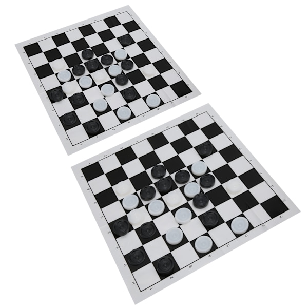 2Set Internationella set med plastfilm schackbräde Set