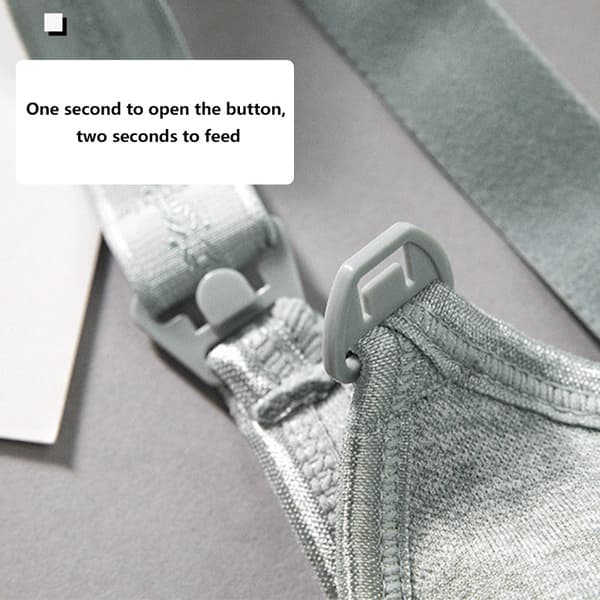 Maternity front open spenne plus size amme-BH - Lysegrå L
