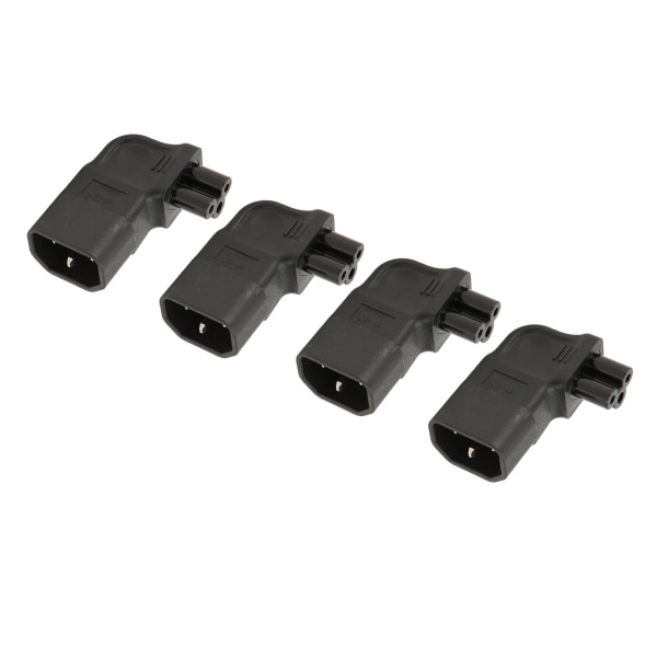 4 stk IEC320 C14 til IEC320 C5 strømadapter 90 grader ret vinkel IEC320 C14 han til C5 hun strømadapter 250V