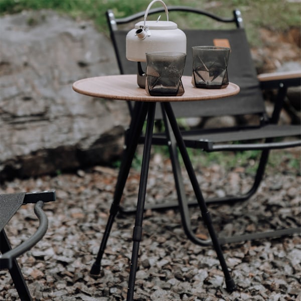 Fällbart Campingbord Tjockare 2 Nivåer Justering Bärbar Förstärkt Struktur Aluminiumlegering Densitetsbräda Utomhusbord Trästruktur