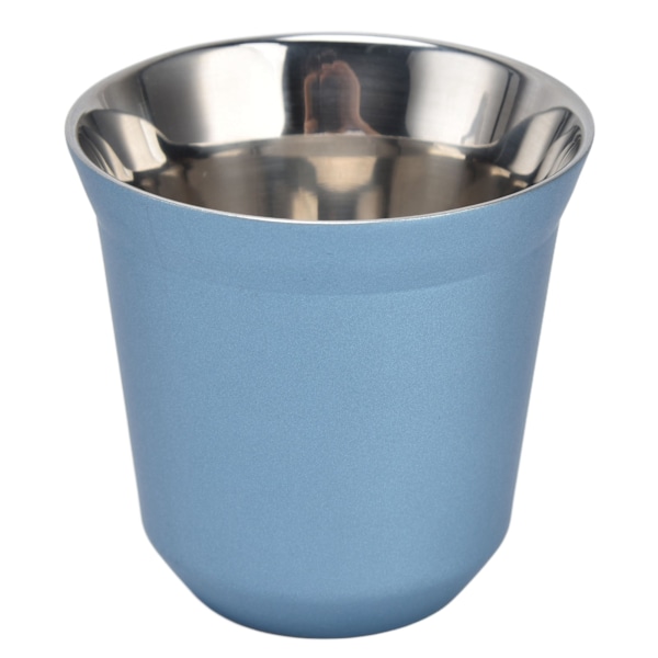 80ml 304 Rustfrit Stål Kaffekrus Dobbelt Væg Isoleret Varmebestandig Kaffekopper til Udendørs Camping PicnicLyseblå 80ml