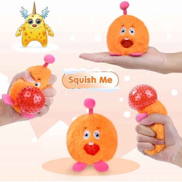 Squishy Little Orange Monster Anti-stress ball leke for barn og voksne - lindrer håndledd og finger stress