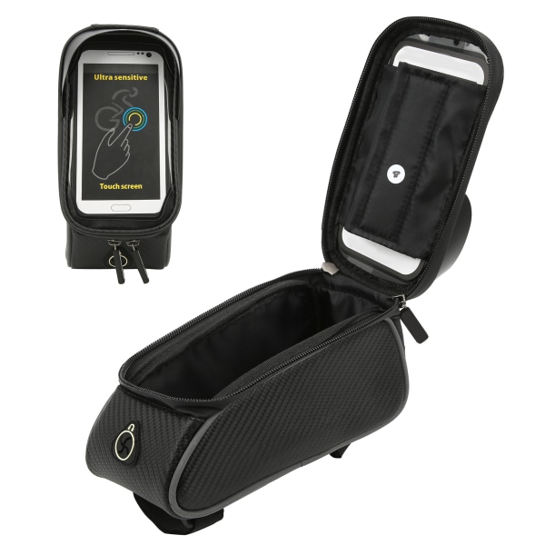 Cykelväska Utomhus Mobiltelefon Front Beam Vattentät Rörväska Cykelsadel Polyester