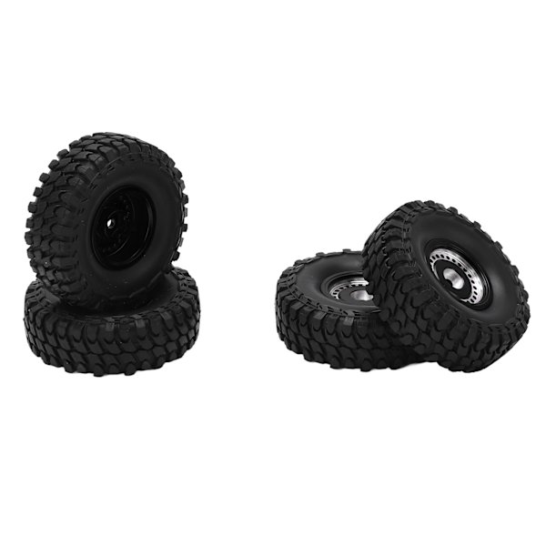 4 stk. 55 mm Forreste Bageste Gummidæk og 24 Huls Fælgsæt til AXIAL SCX24 1/24 RC Bil Sort