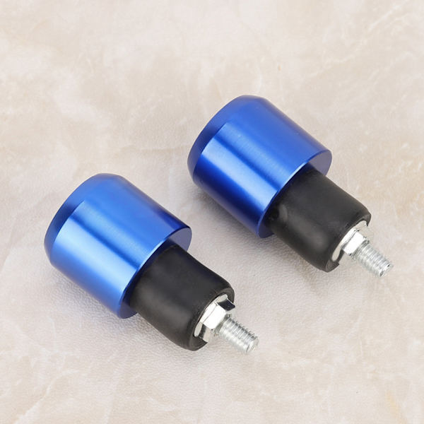 2 st Universal 18-22 mm Motorcykel Runt Styre Ändvikt Balans Plugg (Blå)