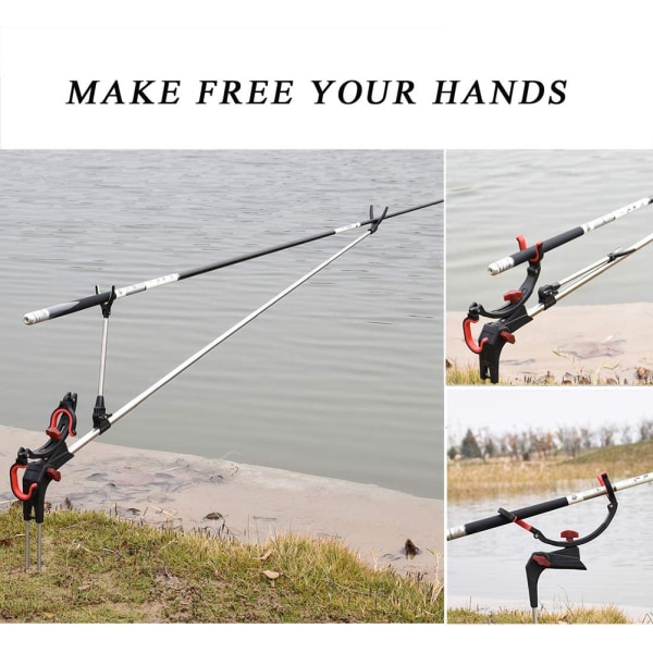Stangholder i rustfritt stål for bankfiske 360 ​​graders justerbar fiskestangholder