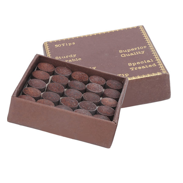 50 stk/eske 10 mm køtipssett Snooker rødt skinn Cue Stick tips for Pool Eight Ball