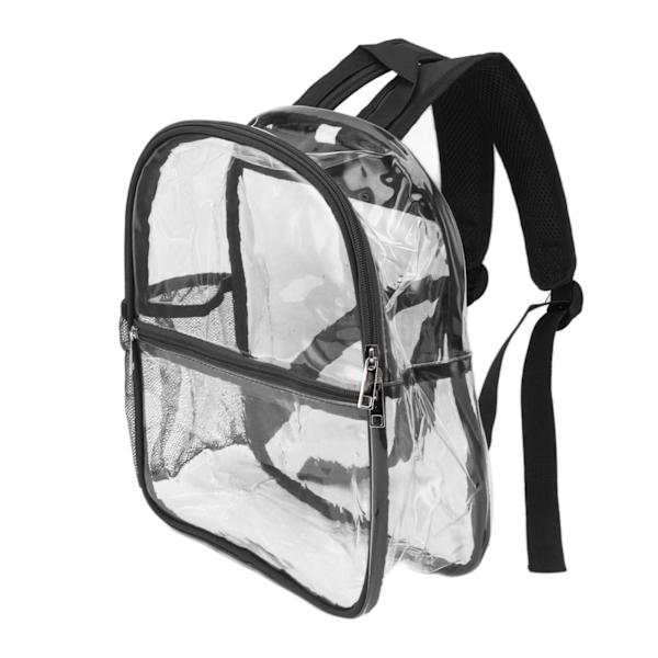 PVC Transparent Rygsæk Bærbar PVC Lynlås Design Høj Kapacitet Klar Rygsæk til Skole Sort