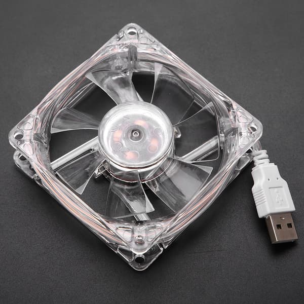 8 cm USB Farverig Lys Gennemsigtig Køleventilator 5V CPU Køleventilator Til PC Computer