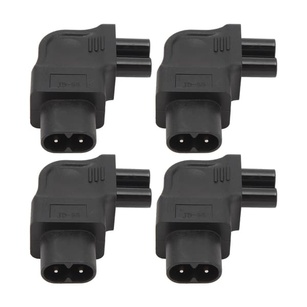 4 stk. IEC320 C8 til IEC320 C5-adapter retvinklet 2,5-10A 250V computerstrømomformer til bærbar pc