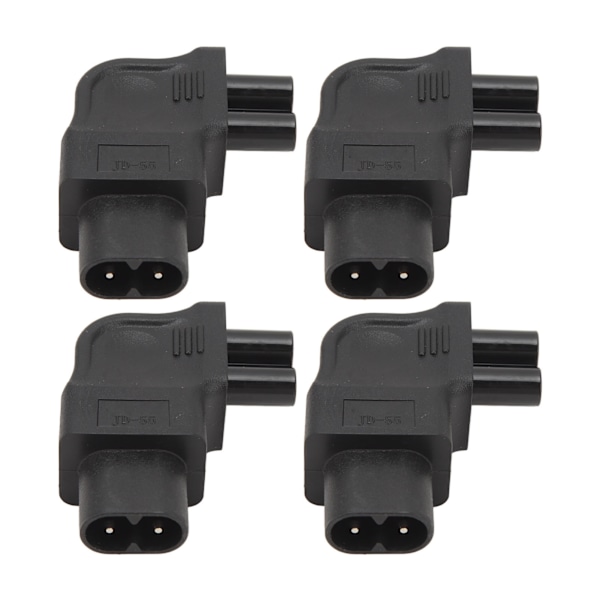 4 stk IEC320 C8 til IEC320 C5 adapter retvinklet 2,5‑10A 250V computerstrømomformer til bærbar pc