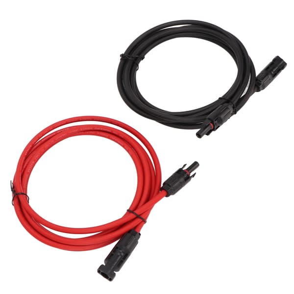 1 par solcelleforlengelseskabel 6mm² PPE kobberisolert solcellepanelkabeladapter for bobil PV-system 6m / 19.7ft
