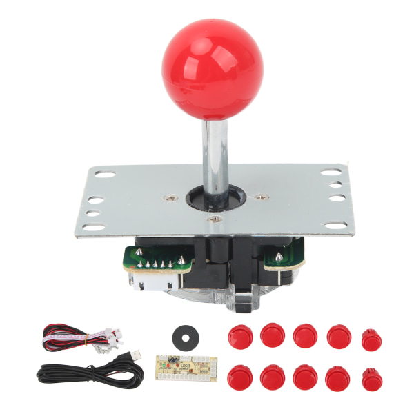 DIY USB Controller Computer Rocker Game Stick Joysticks med kontrolchip til Arcade Game Red