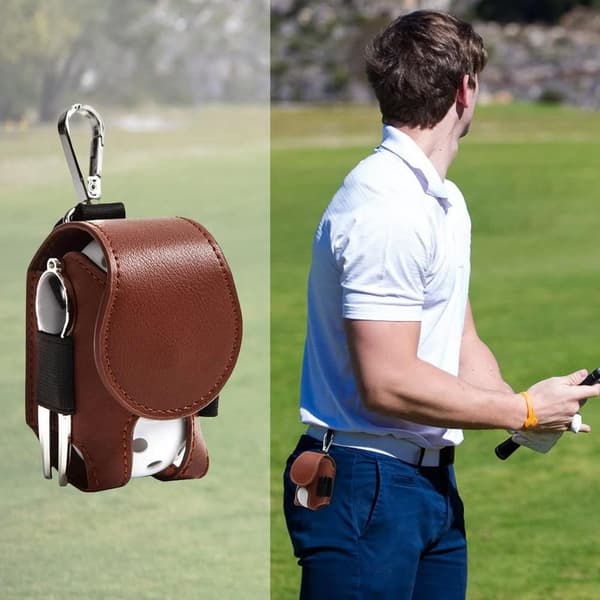 2 stk bærbare golf oppbevaringsvesker i skinn