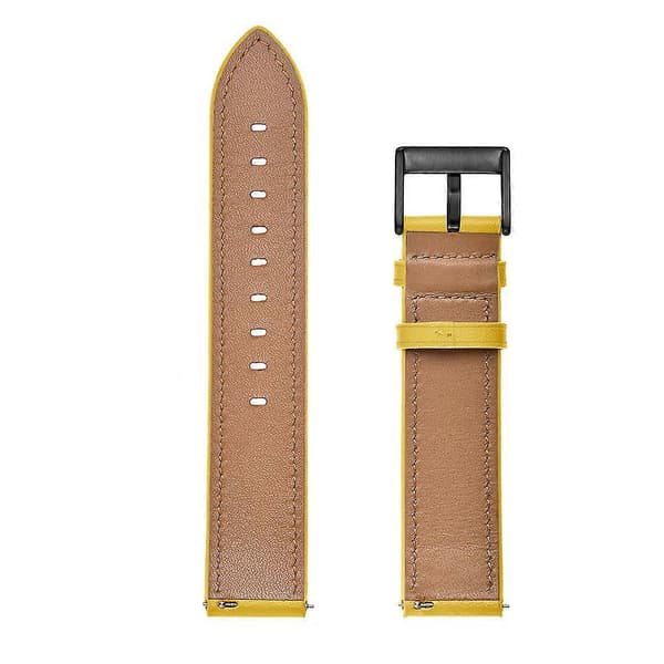 Til Samsung Galaxy Watch 3 45mm Læderrem Yellow
