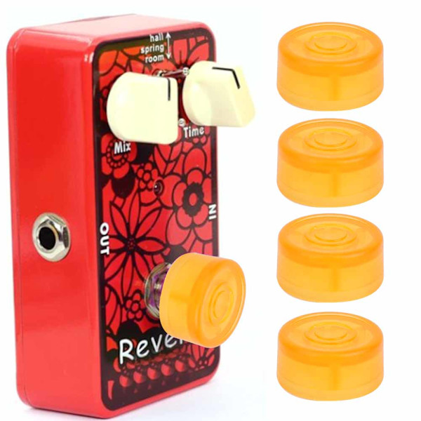 4 st plast elektrisk gitarr effekt pedal fot spik knopp musikinstrument tillbehör (orange)