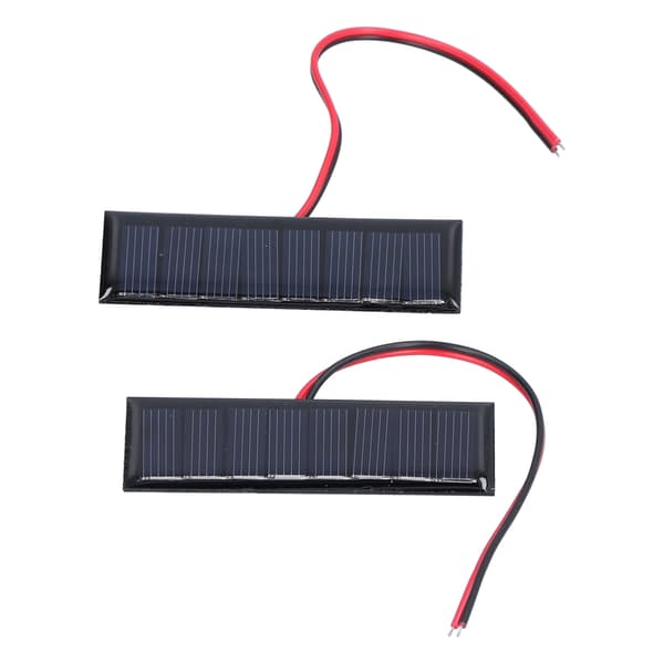 2 stk. 0.2W 4V Solcellepanel med Elektronisk Ledning Polysilisium Solcellepanel for Vitenskap 75x25mm