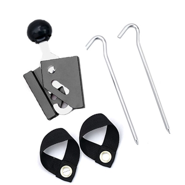 Tältstödssats med justerbar tumme i aluminiumlegering för utomhuscamping, 6 mm svart