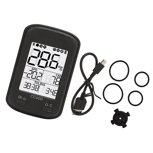 CC400 GPS Cykeldator Trådlös Vattentät Cykelhastighetsmätare Odometer Cykeldator med Automatisk Bakgrundsbelysning
